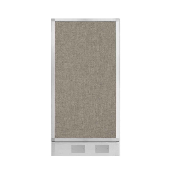 Versare Hush Panel Configurable Cubicle Partition 2' x 4' Warm Pebble Fabric W/ Cable Channel 1812524 - main